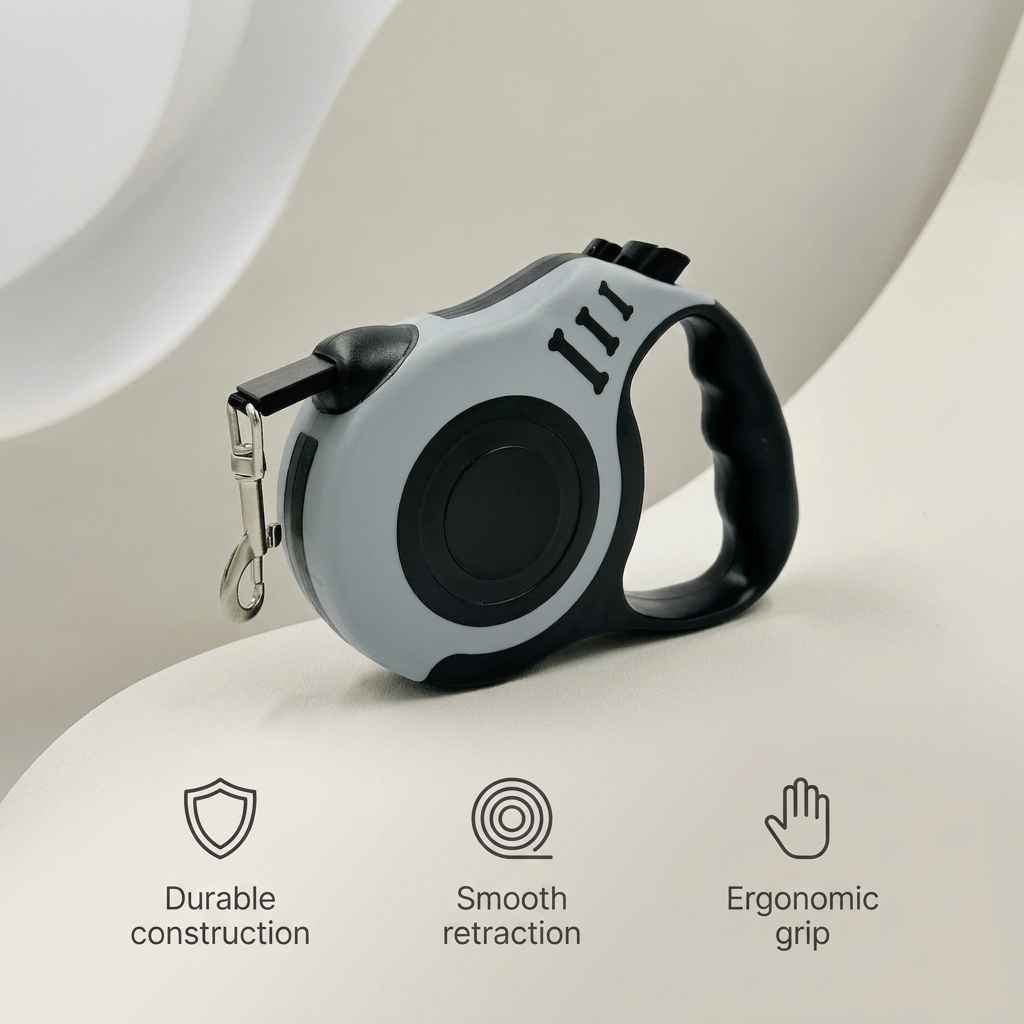 Retractable Bone Handle Leash - Dog Gear - TinPaw