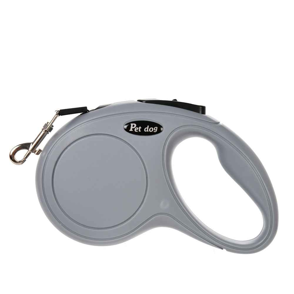 Retractable Bone Handle Leash - Dog Gear - TinPaw - Grey PET - 5 m opp packing - SU00362222 - Grey PET - 5 m opp packing