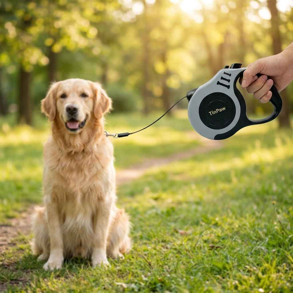Retractable Bone Handle Leash - Dog Gear - TinPaw
