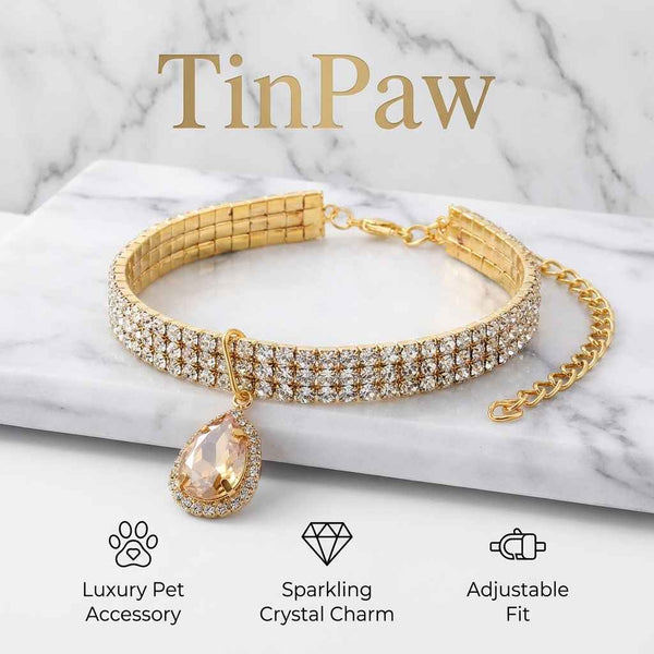 Rhinestone Adjustable Pet Collar - Dog Gear - TinPaw