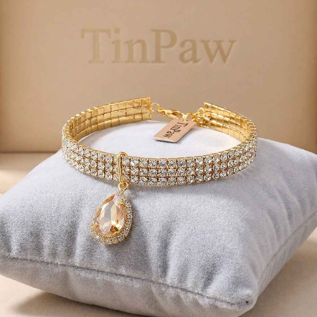 Rhinestone Adjustable Pet Collar - Dog Gear - TinPaw
