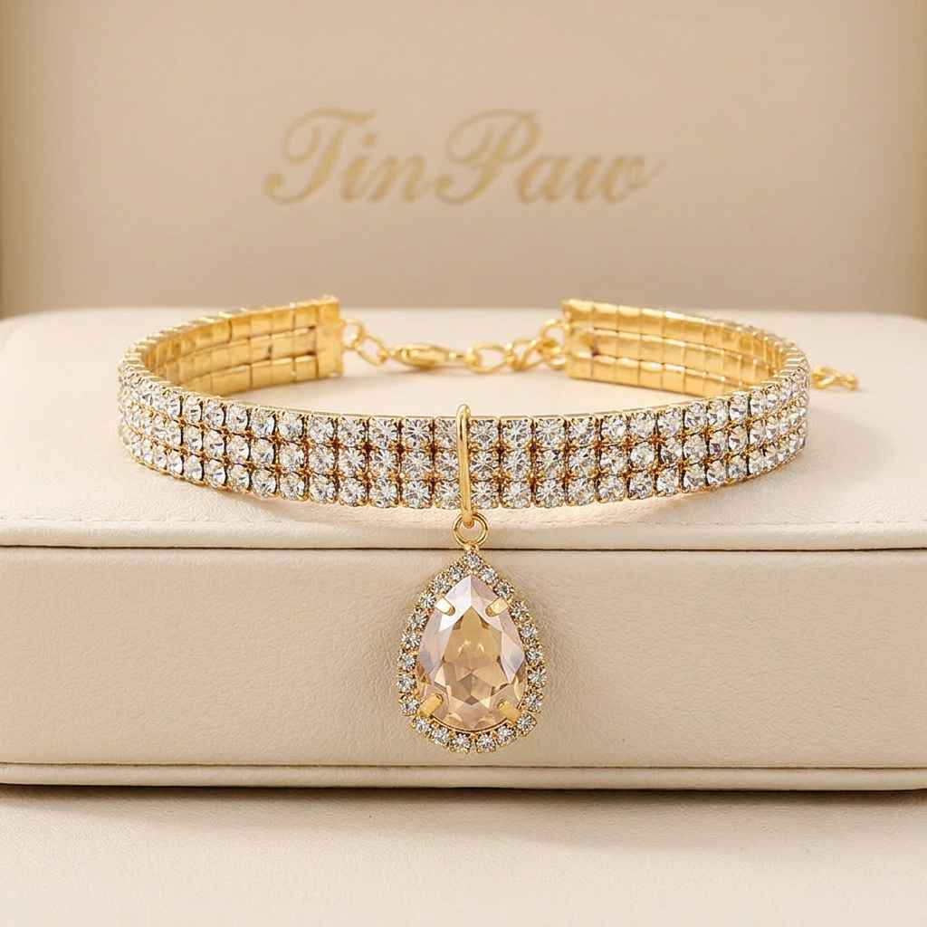 Rhinestone Adjustable Pet Collar - Dog Gear - TinPaw