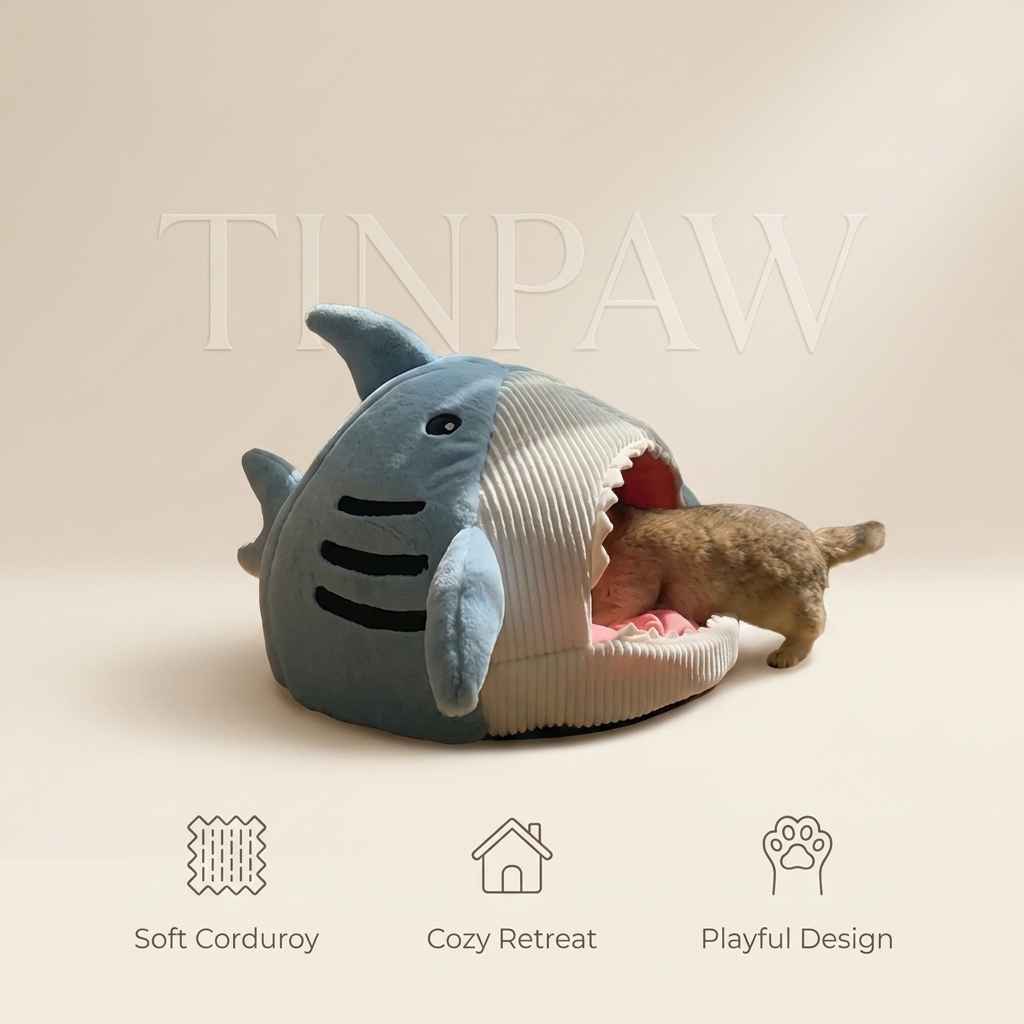 Shark Cave Dog Bed - Dog Beds & Furniture - TinPaw