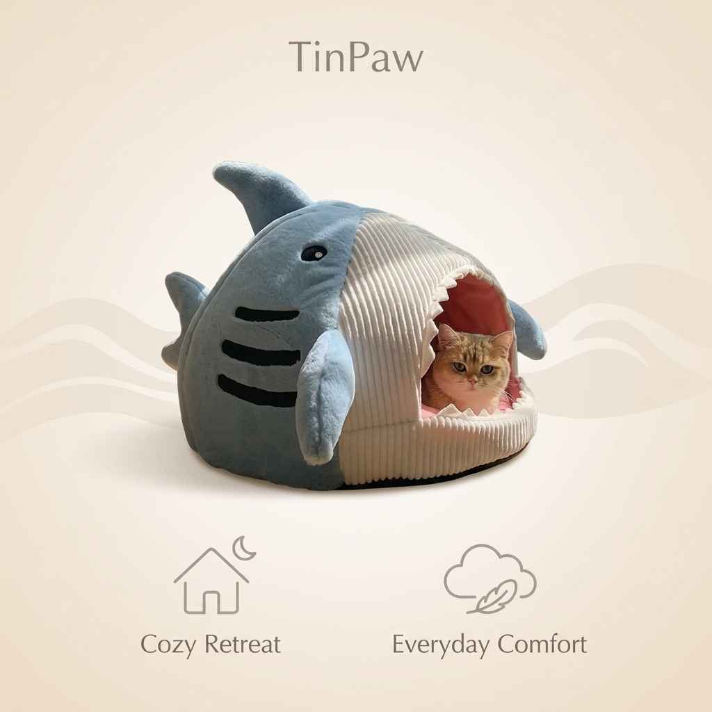 Shark Cave Dog Bed - Dog Beds & Furniture - TinPaw