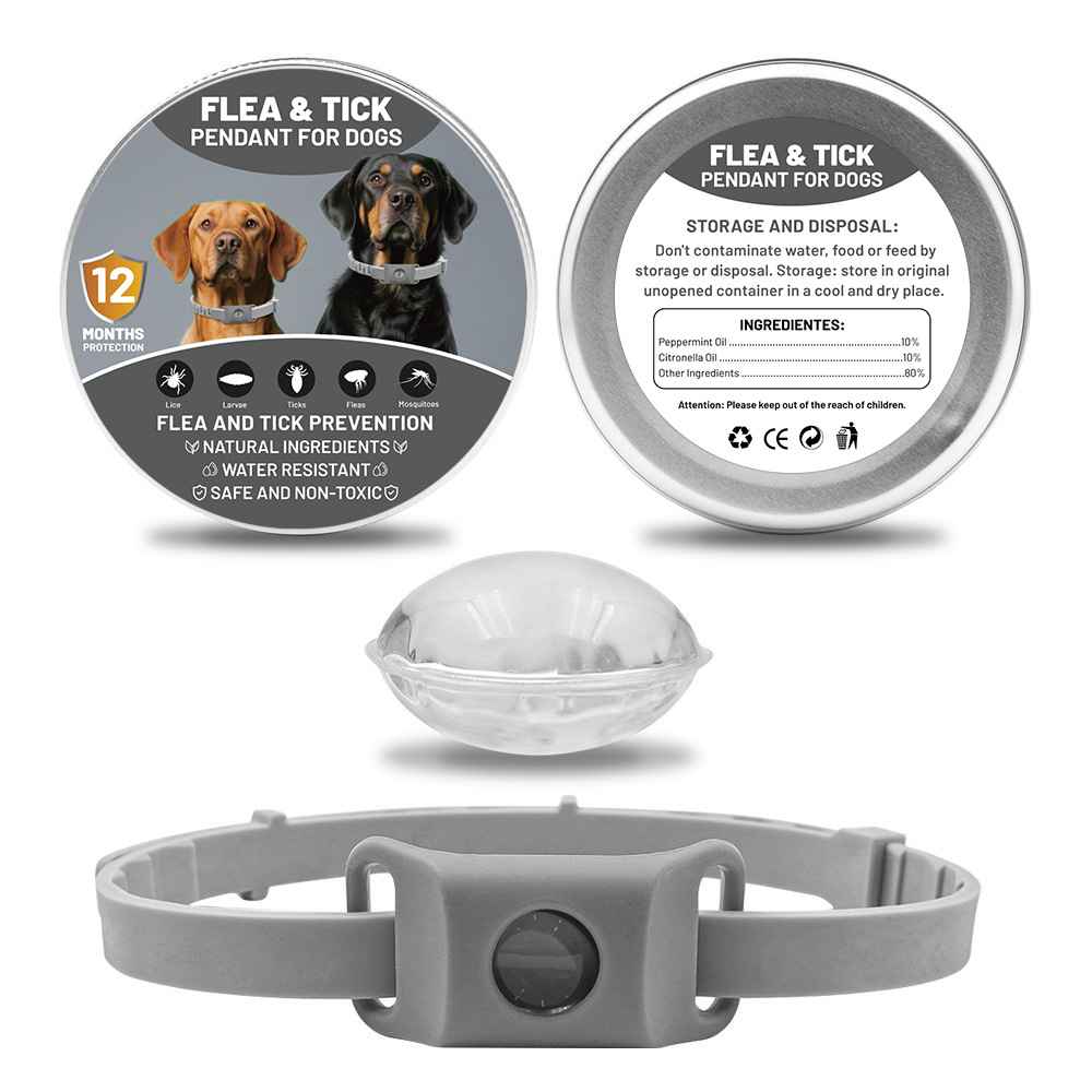 Silicone Flea Tick Collar - Collars - TinPaw - Gray 2pcs + Silicone Collar NewSpec - SU00134811 - Gray 2pcs + Silicone Collar NewSpec