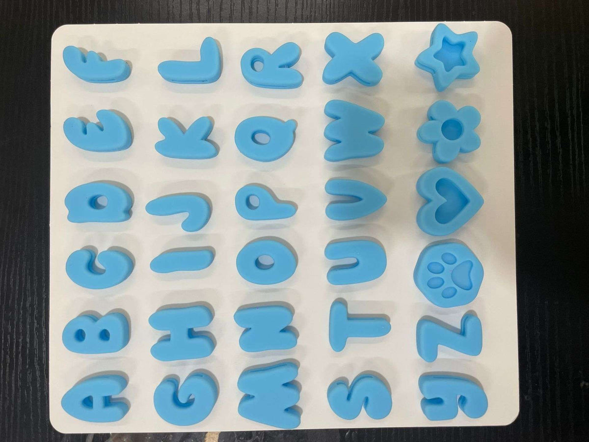 Silicone Dog Collar Charms - Dog Gear - TinPaw - Sky Blue - L Letter Set 160g - SU00348540 - Sky blue - A set of letters, approximately 160g (hole diameter: 2.5cm width)