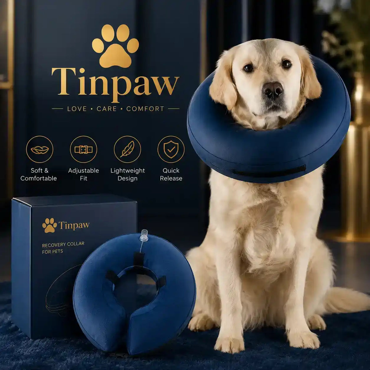 Inflatable Pet Recovery Collar - Collars - TinPaw - Blue - XL - SU00354140 - Blue - XL