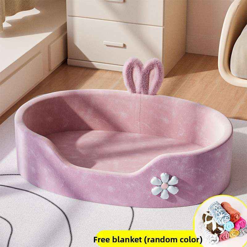 Soft Washable Pet Bed - Dog Beds & Furniture - TinPaw - Pink Princess Bed With Blanket - M 50x35x12cm Pet ?10kg - SU00346984 - Pink Princess Bed With Blanket - M 50x35x12cm Pet ?10kg