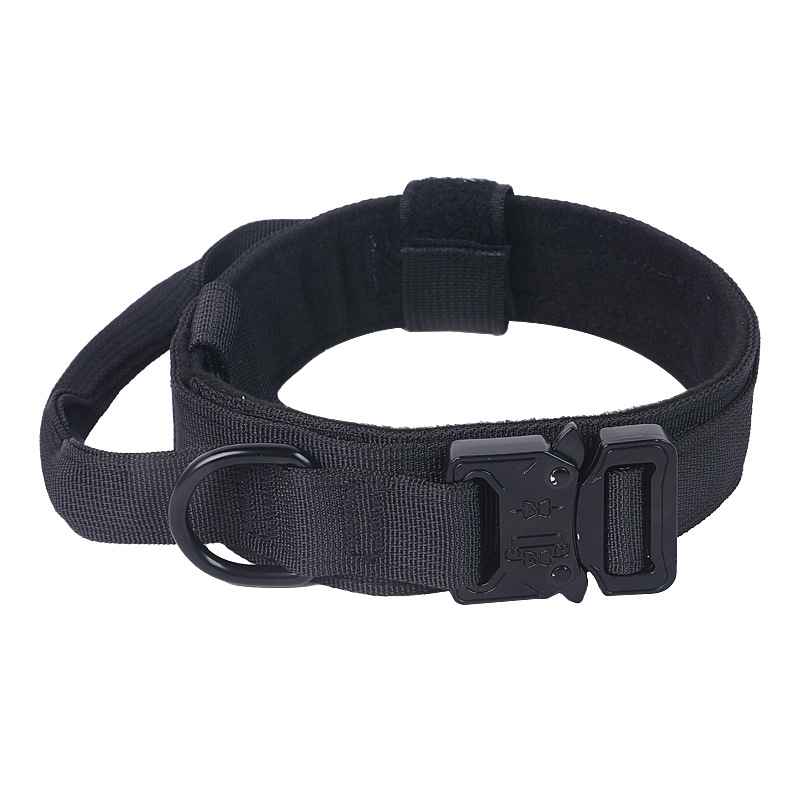 Tactical Dog Collar Leash - Collars - TinPaw - Black Tactical Collar - L - SU00114743 - Black Tactical Collar - L