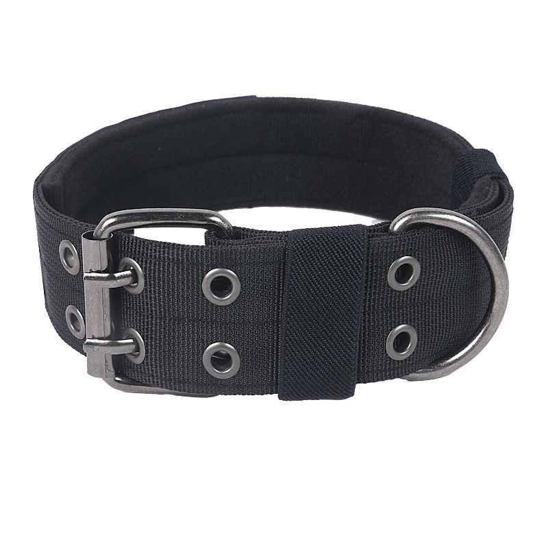 Tactical Dog Collar Leash - Collars - TinPaw - Black Double - Buckle Collar - XL - SU00114743 - Black Double - Buckle Collar - XL