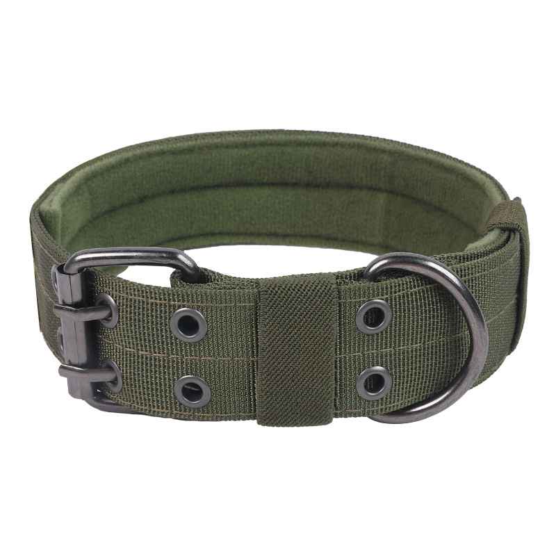 Tactical Dog Collar Leash - Collars - TinPaw - Olive Double - Buckle Collar - M - SU00114743 - Olive Double - Buckle Collar - M