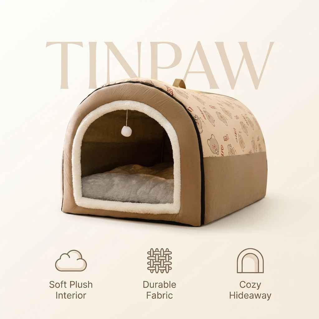 Washable Fleece Pet House - Dog Beds & Furniture - TinPaw
