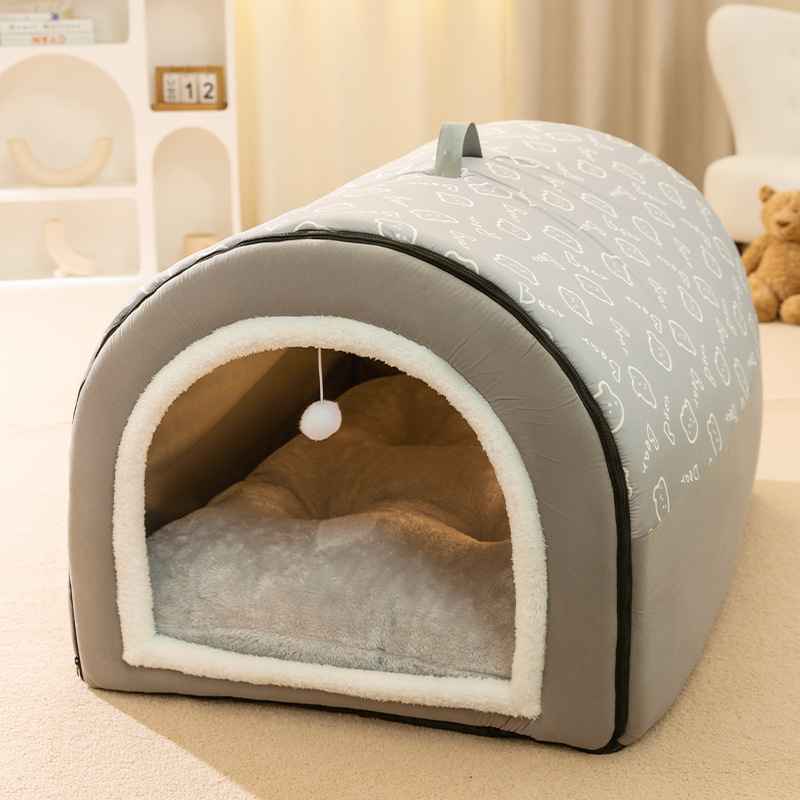 Washable Fleece Pet House - Dog Beds & Furniture - TinPaw - XL - Gray - SU00109278 - XL - Gray