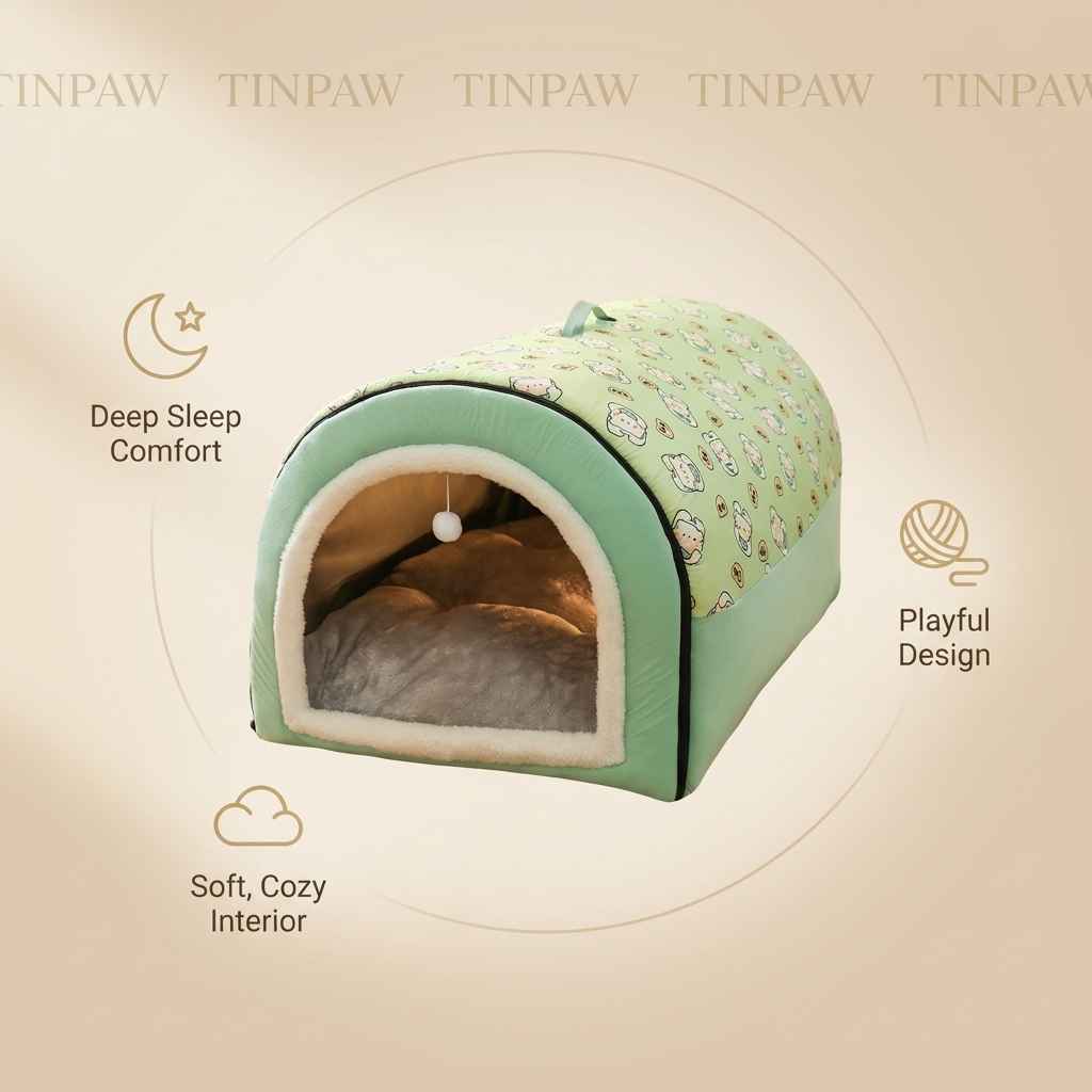Washable Fleece Pet House - Dog Beds & Furniture - TinPaw