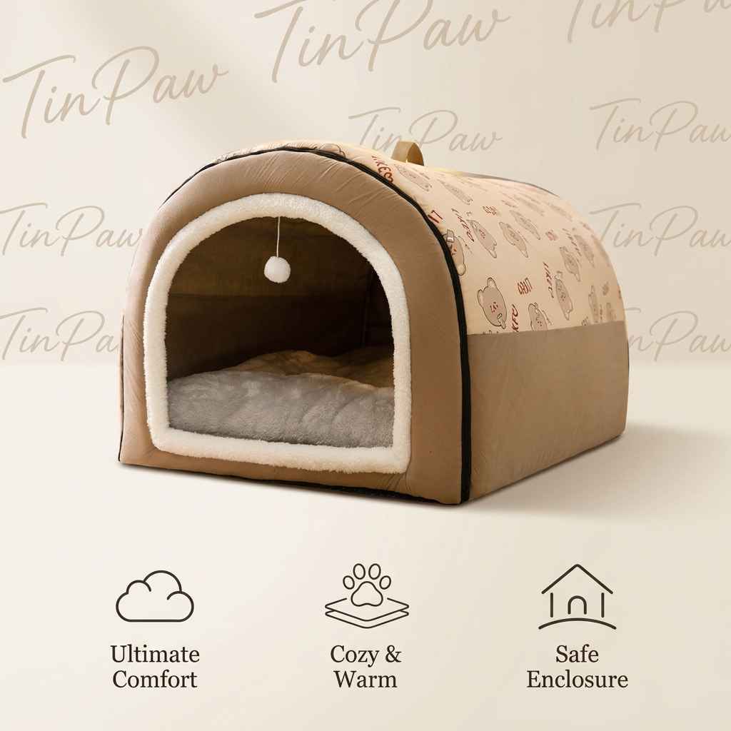 Washable Fleece Pet House - Dog Beds & Furniture - TinPaw