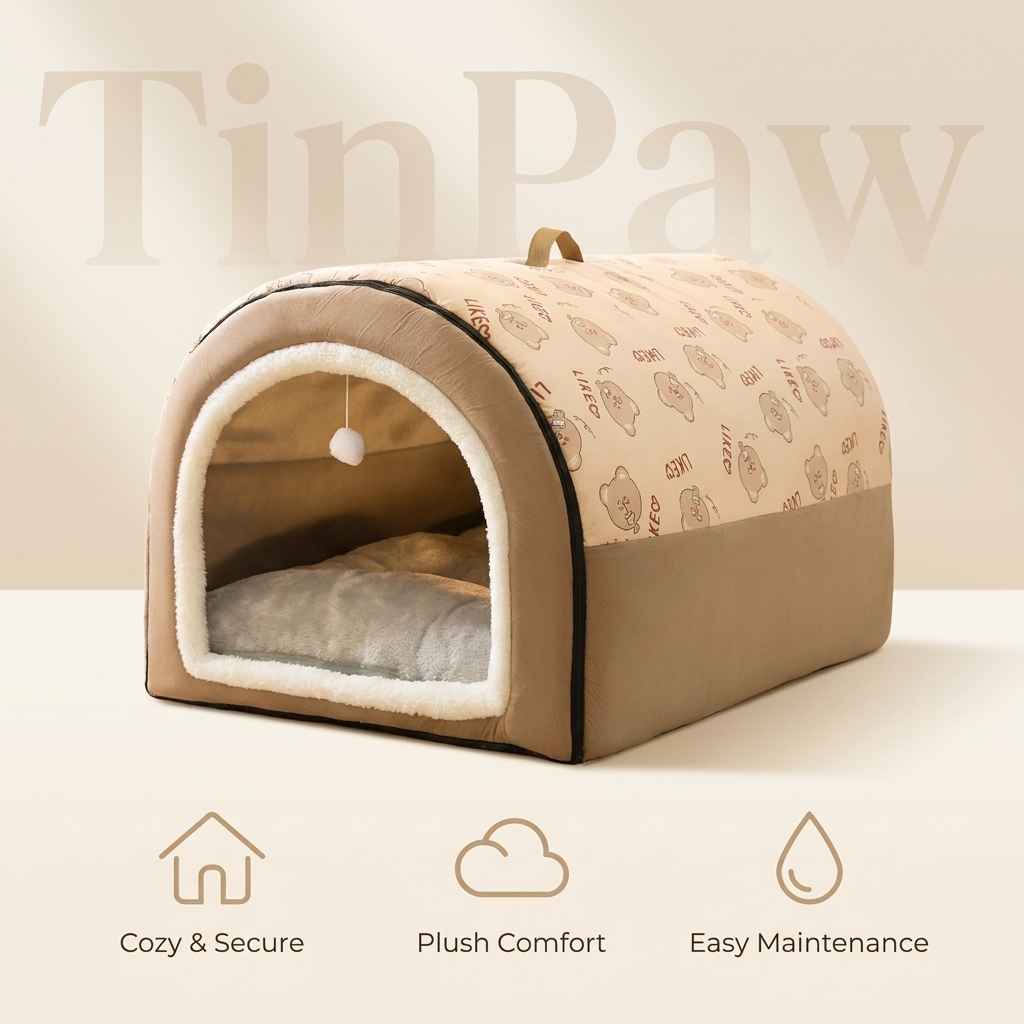Washable Fleece Pet House - Dog Beds & Furniture - TinPaw