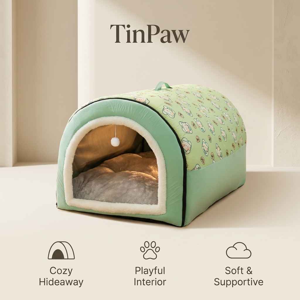 Washable Fleece Pet House - Dog Beds & Furniture - TinPaw