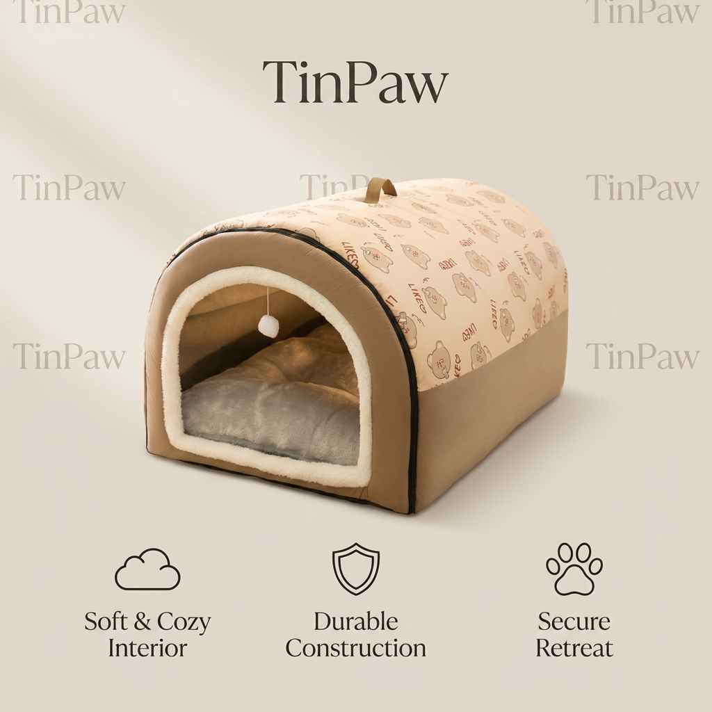 Washable Fleece Pet House - Dog Beds & Furniture - TinPaw