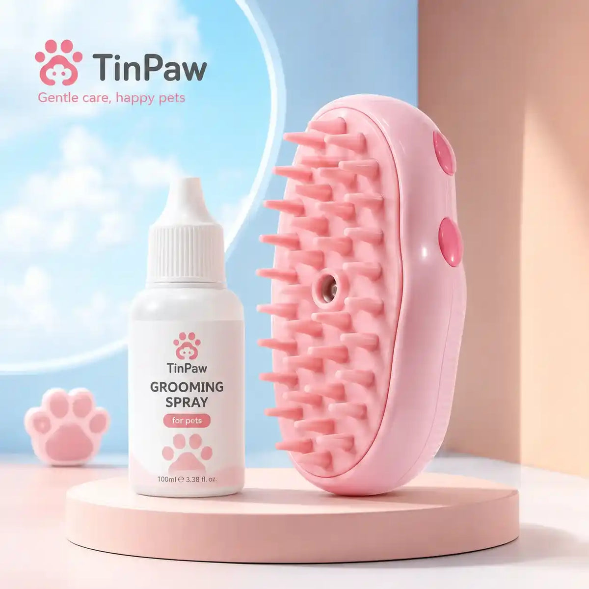 Water Jet Hair Remover - Dog Slicker Brushes - TinPaw - Cat Paw Pink DryShampoo - SU00346923 - Cat Paw Pink DryShampoo